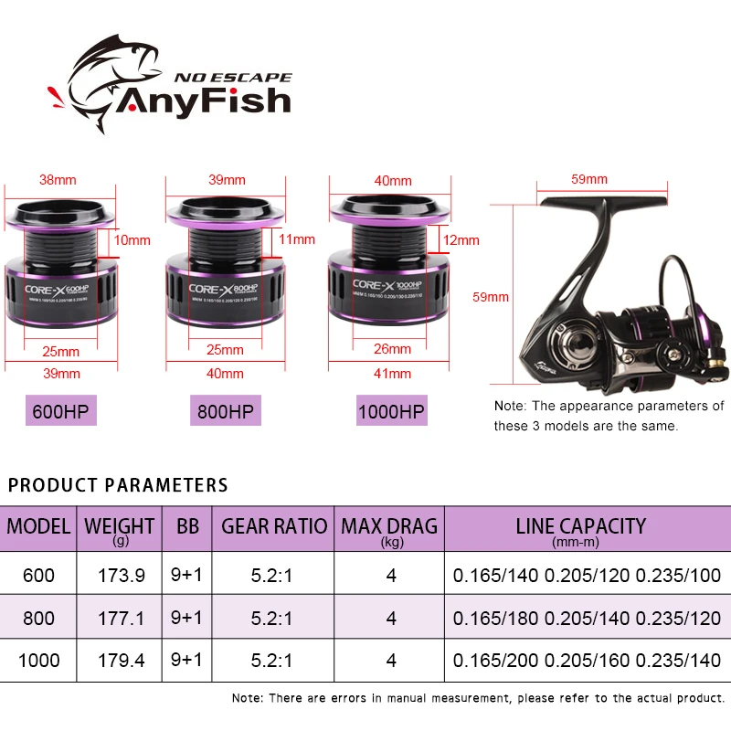 Новинка рыболовная спиннинговая катушка ANYFISH 600/800/1000 9 + 1BB передаточное число 5 2: 1