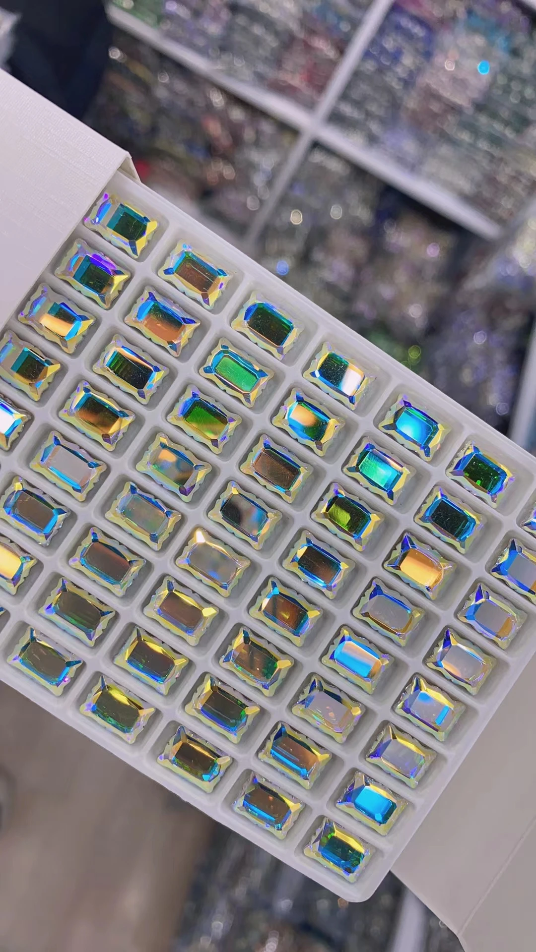 Зеркальные прямоугольные Стразы для ногтей по очень низкой цене Кристальные