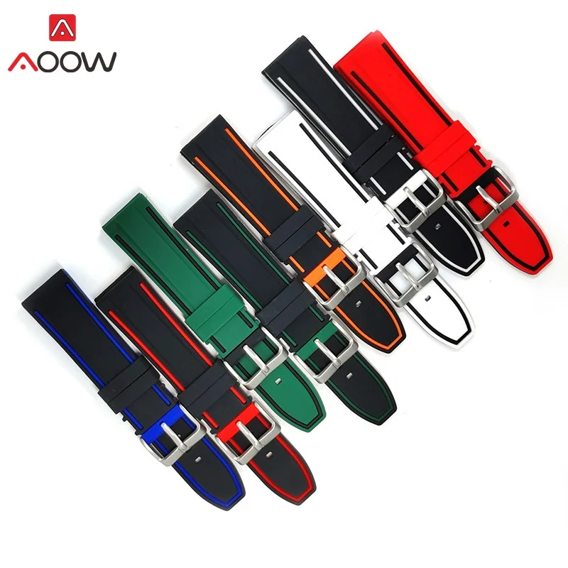 Мягкий силиконовый ремешок для часов 22 мм водонепроницаемый сменный Браслет