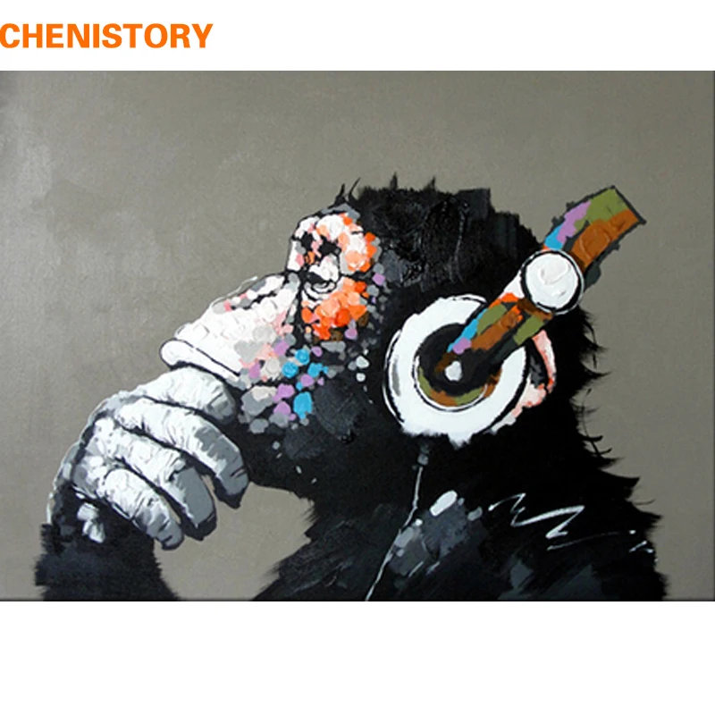 Абстрактная обезьяна по номерам CHENISTORY размер 40x50 см|diy painting|painting diymonkey painting |