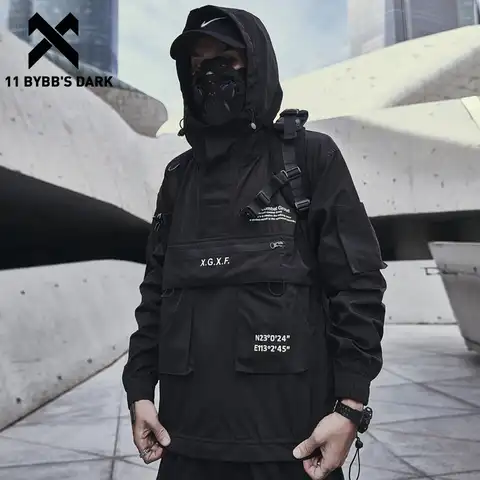 Мужская куртка-карго 11 BYBB'S DARK, уличная одежда, тактический функциональный пуловер, толстовка с несколькими карманами в стиле Харадзюку, вет...