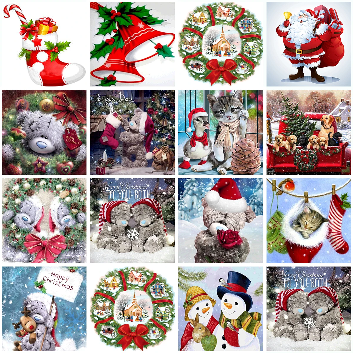 

5D Рождественская алмазная живопись, старики, снеговик, животные, медведь, алмазная вышивка «сделай сам», мозаичный узор, украшение для дома, ...