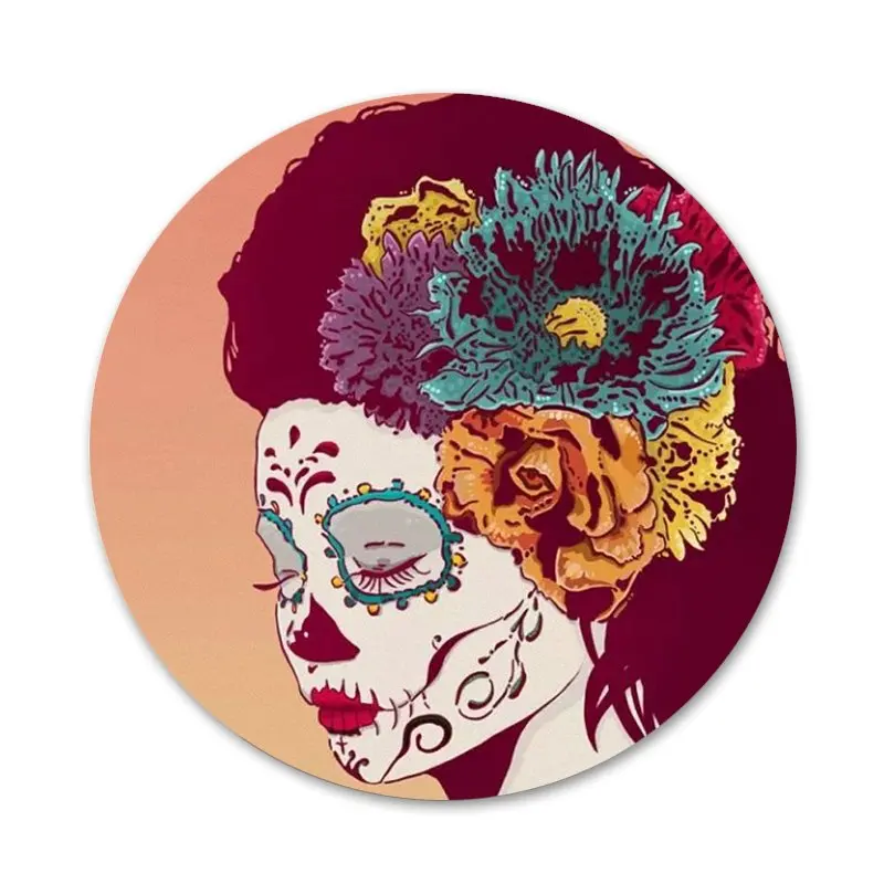 Значки с мексиканскими черепами диаметром 58 мм для фотографий | Дом и сад