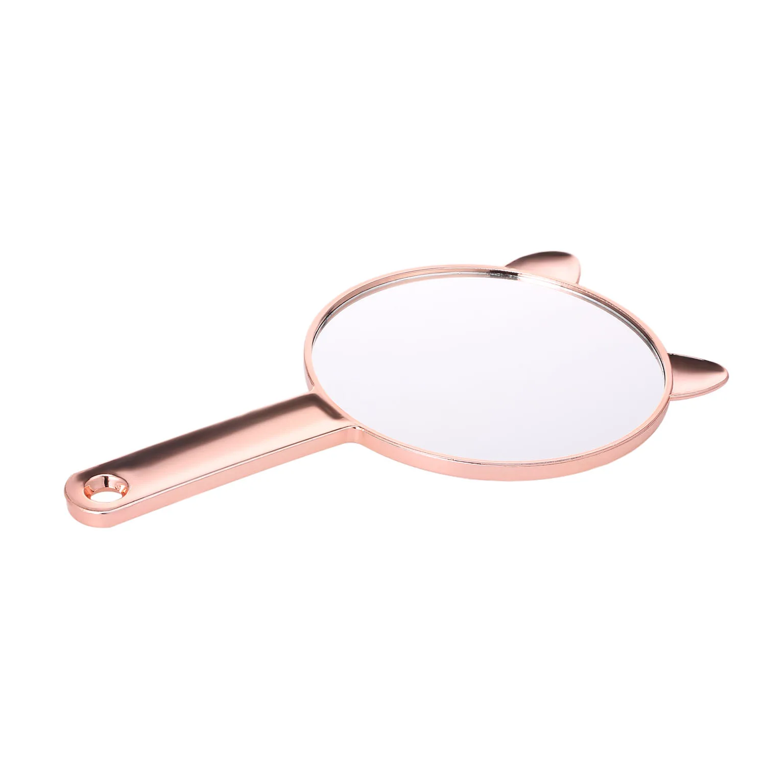 Карманное зеркало для макияжа ручное дорожное розовое золото круглое