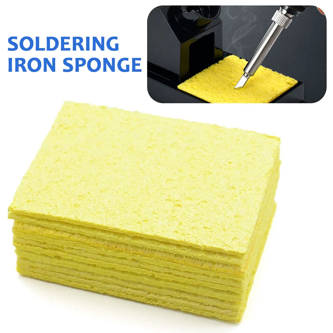 5/10 шт. желтый очистка Очищающий губчатый Прочный Электрический паяльник для