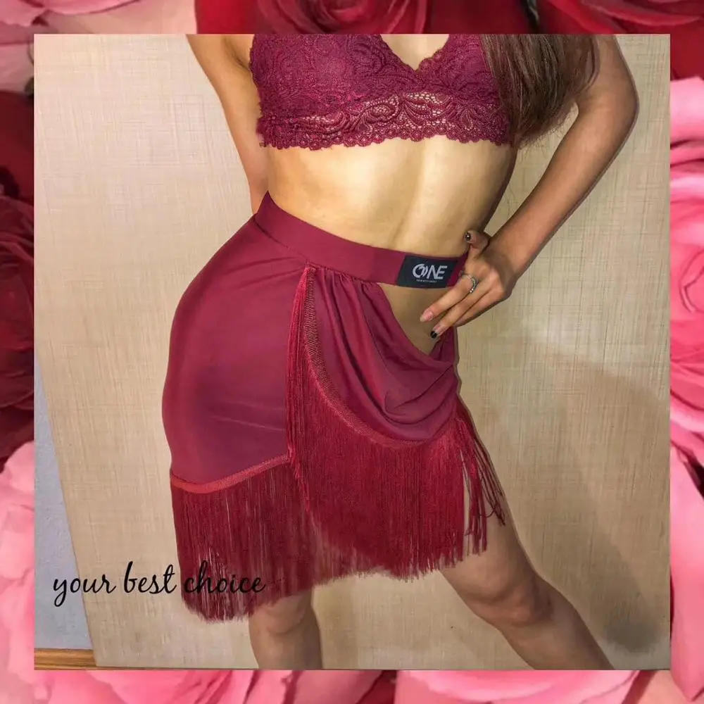 Юбка для латинских танцев 2020 женское платье сальсы сексуальная юбка с кисточками
