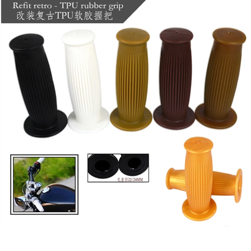 

7/8 "22 мм Ручка Бар Ручка Ретро резиновый Мотоцикл Велосипед Руль бутылка ручной захват двойной спортивный велосипед Atv Скутер внедорожный