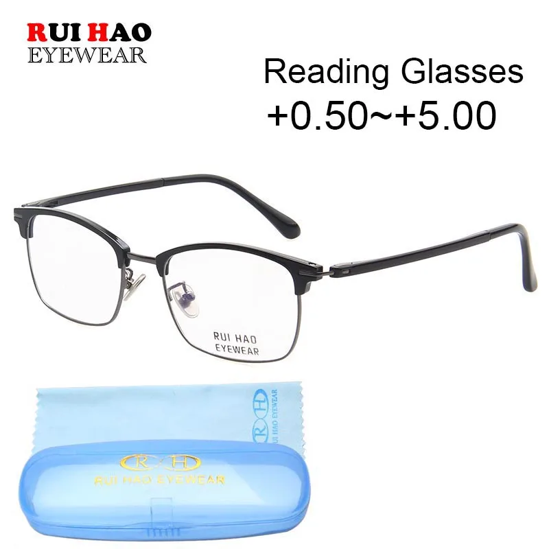 Clear Reading Glasses Presbyopic Eyeglasses Eyebrow Frame +0.50~+5.00 Read Spectacles Optical Prescription 17022 | Аксессуары для
