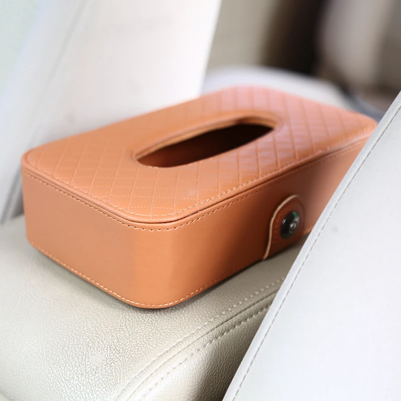 Тканевая коробка POSSBAY из микрофибры кожаная автомобильная для салфеток