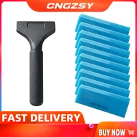 10pcs bluemax blades gel strip replacement parts with 1pc alloy heavy duty handle film install cleaning squeegee b2410b02