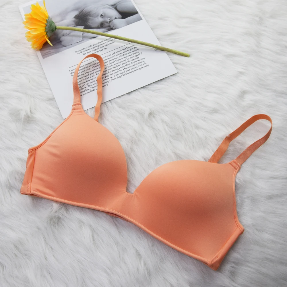 Orange Женские бюстгальтеры без косточек Brassiere, сексуальные, бесшовные, с глубоким вырезом и удобной посадкой - Цвет: Orange