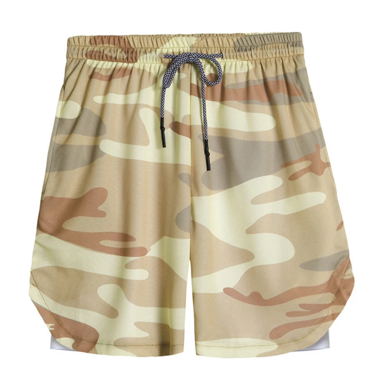 Мужские шорты летние спортивные сетчатые двухслойные camuflagem bermuda masculina Jogger штаны