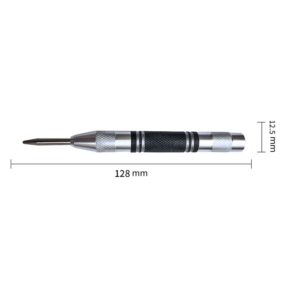 

12.8cm Carbon Steel 2pcs Automatic Spring-Type Center Punch Locator Positioner Woodwork Tool 2*Center Punch Positioner