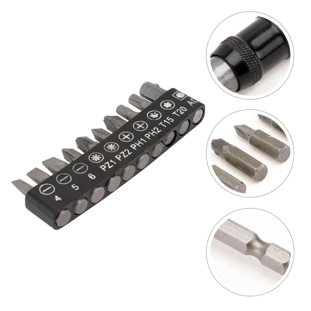 

1 Set of Electric Drill Bits with Universal Connection Rod Screwdriver Bit Black