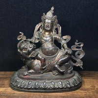 8tibet buddhism temple old bronze cinnabars treasure king buddha statue learn more about the king riding a lion enshrine