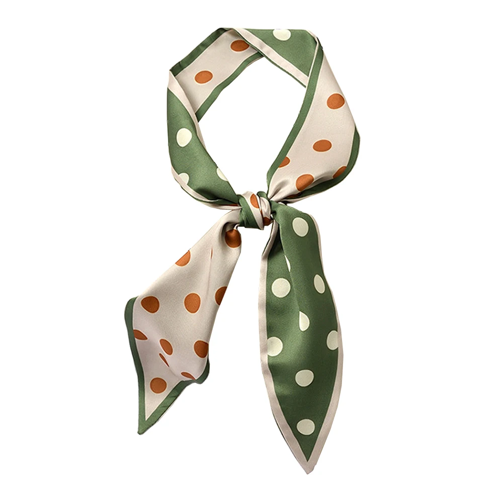 

Винтаж в горошек на весну и Для женщин шелковый шарф хиджаб повязка Длинный Облегающий дизайн печати Шелковый платок шарфы-банданы платки л...