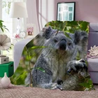 Фланелевые одеяла с медведем и 3D-принтом, австралийская коала