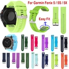 Ремешок силиконовый для наручных часов, быстросъемный браслет для Garmin Fenix 6X 6 6s 5S 5X 5 Watch Easyfit, 26 мм 22 мм 20 мм