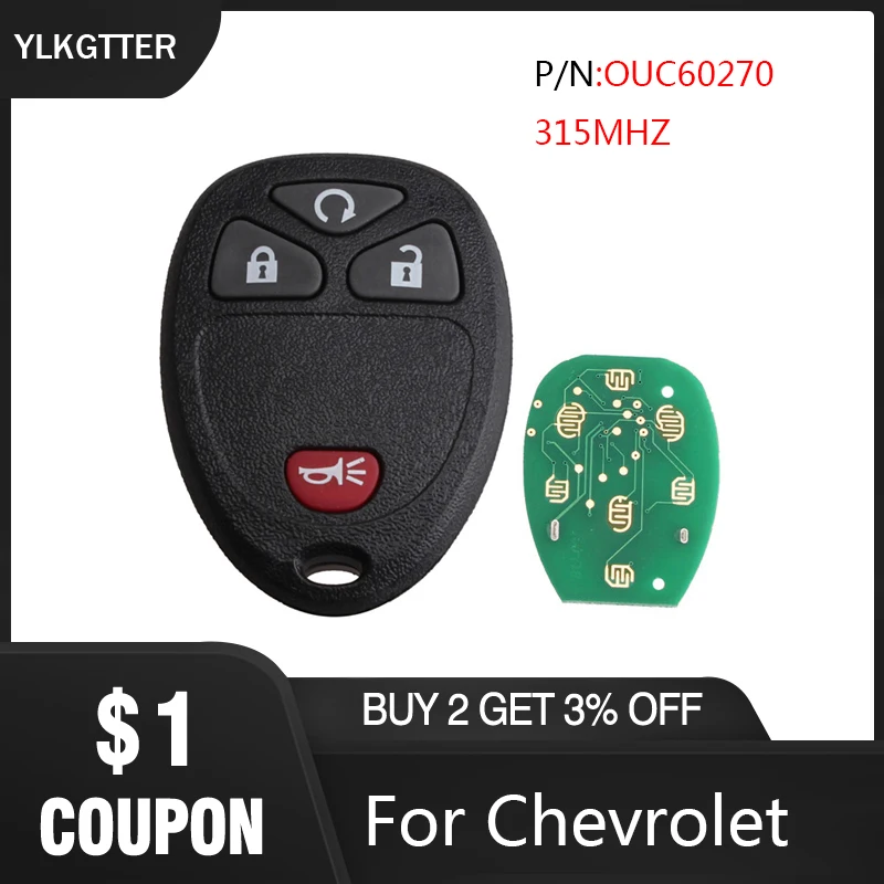 YLKGTTER 4/3 + 1 кнопочный дистанционный Автомобильный ключ для Chevrolet Suburban Tahoe GMC Yukon Cadillac
