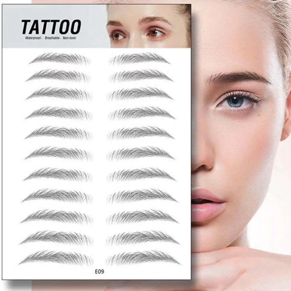 

3D Eyebrow Stickers Bionic Eyebrow 11 Pairs Semi-permanent Water Transfer Waterproof Tattoo Tattoo Stickers Fake Eyebrows