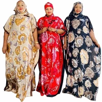 fashion classic african womens clothing dashiki loose long free size kwa print dress and scarf lady
