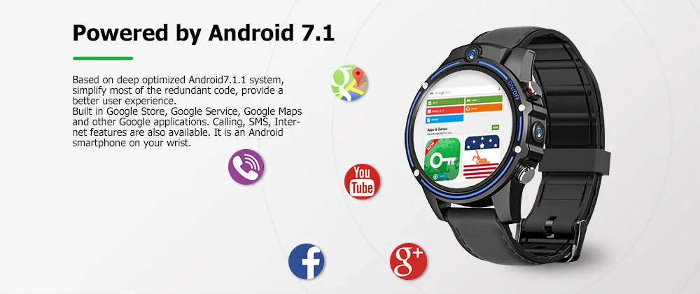 4G SmartWatch Android телефон 3 ГБ+ 32 ГБ 5Мп+ 5Мп двойная камера монитор сердечного ритма gps умные часы для мужчин для HUAWEI Watch 2 GT PK KW88