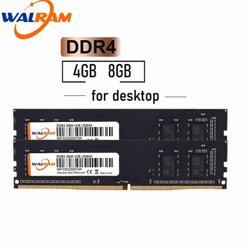 

Walram DDR4 RAM 4GB 8GB 16GB 32GB 2133MHZ 2400MHZ 2666MHZ 3200MHZ PC4-25600MHZ 288PIN Desktop DIMM memory RAM CL17 1.2V voltage