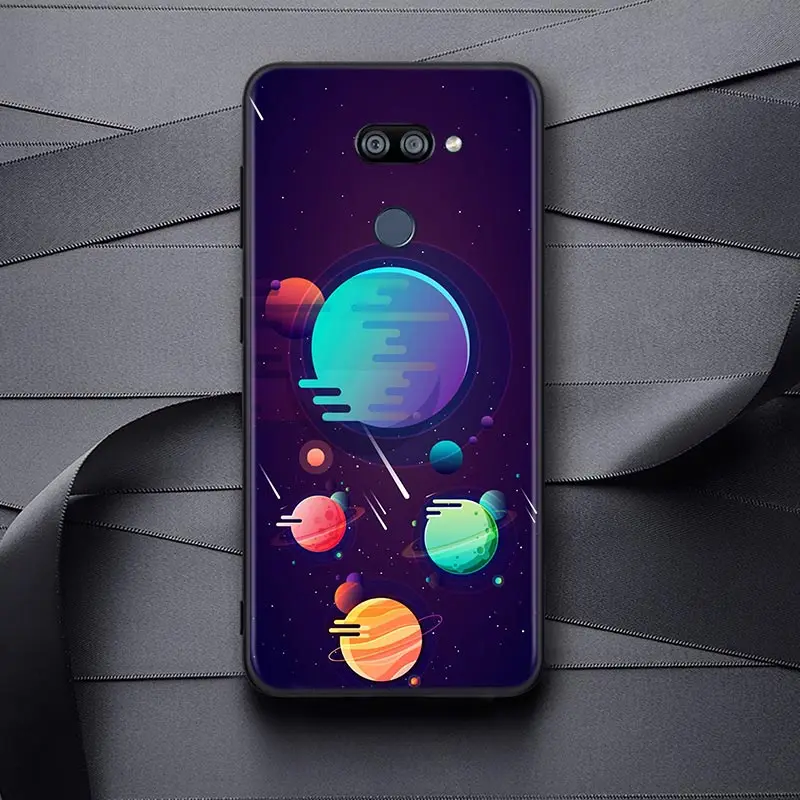

Cute Planet For LG K22 K71 K61 K51S K41S K30 K20 K50S K40S Q60 V60 V50 V40 V35 V30 G8 ThinQ Black Phone Case