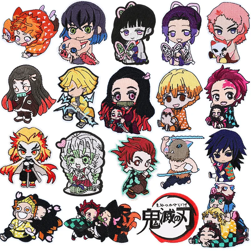 1 шт. аниме демон убийца Tanjirou Nezuko вышитая нашивка-аппликация SewSupplies декоративные