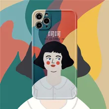 Art Funny Retro Abstract Girl Korean Phone Case For iPhone 11 Pro Max Xr X Xs Max 7 8 Puls SE 2020 Cases Soft Silicone Cover