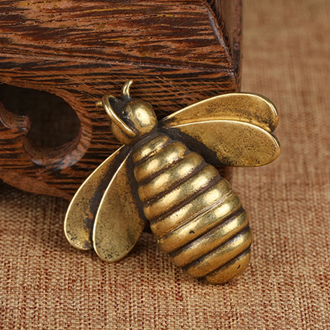 

Small Statue Ornament Mini Bee Figurine Brass Pure Copper For Kid Gift Desk Office Room Home Decoration