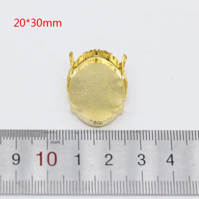 20x30mm oval 30p All shape&size Empty Base Setting Gold plated Blank Claw For Holder jewels stones Stitch On Sew On Crystal Glass Rhinestones - Цвет: 20x30mm oval