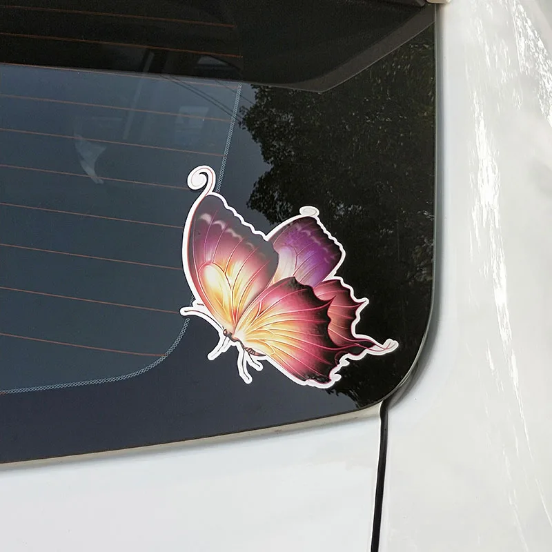 YJZT 12.3CM*14.5CM Beautiful Color Butterfly Decal PVC Motorcycle Car Sticker 11-00650 | Автомобили и мотоциклы