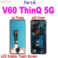 original for lg v60 lcd display touch screen digitizer assembly with frame for lg v60 thinq 5g lm v600 lcd replacement parts
