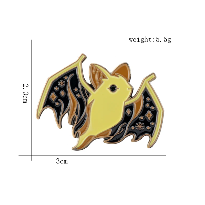 Эмалевые булавки в форме летучей мыши металлические эмалевые броши для женщин и