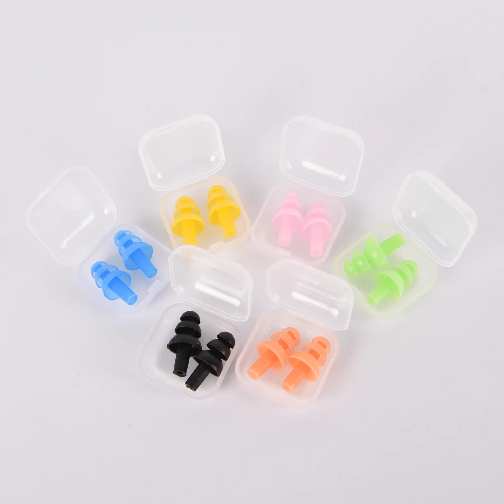 

1Pair Soft Silicone Swimming Ear Plugs Sound Noise Reduction Earplug With Retail Box for Swim Sleep Snoring