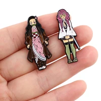 dz2523 japanese anime demon slayer enamel pins for clothes badges on backpack lapel pin decoration jewelry accessories gifts