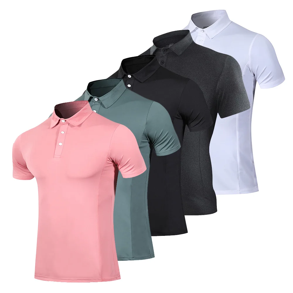 2021 Man's T-Shirt Male Summer Classic Polyester Short Sleeve Shirt Male Casual Solid T-Shirts Golf Tops Business T Shits Shirt