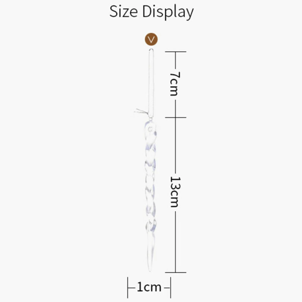 

Hanging Simulation Icicles Outdoor 24pcs Glass Icicle Ornaments Window