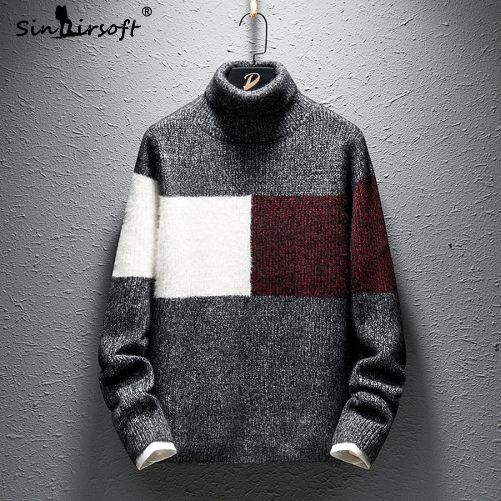 Мужской Повседневный свитер с длинными рукавами водолазка пуловеры для мужчин