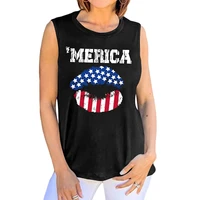summer womens merica american flag letter printed round neck short sleeve t shirt