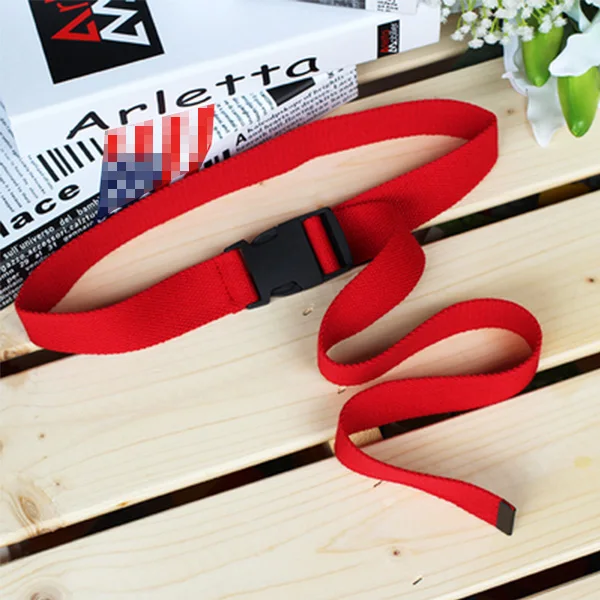 red plastic buckle Женские, мужские, унисекс, холщовые ремни, повседневные, женские, с пластиковой пряжкой, тактические, поясные ремни, Harajuku, одноцветные, длинные, черные, джинсы, пояс - Цвет: red plastic buckle