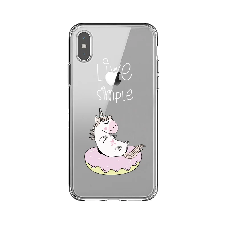 Чехол для Телефона iPhone 5 5s se 6 6s 7 8 Plus чехол силиконовый Единорог Мягкий TPU Fundas X XR XS