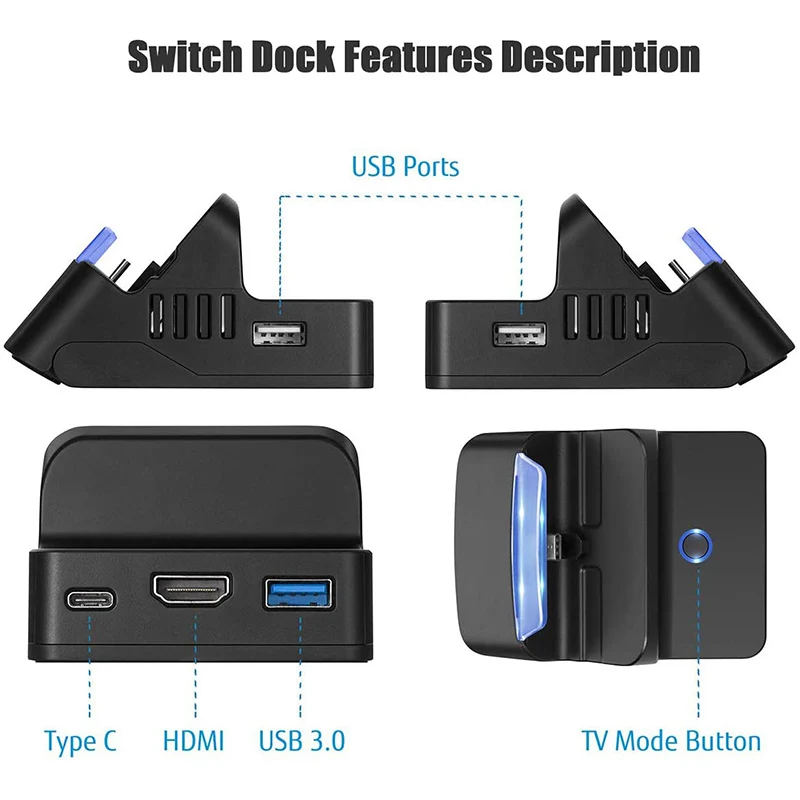 For Nintendo Switch Charging Dock 4K HDMI-compatible TV Adapter Docking Station Charger Set Replacement for Nintend |