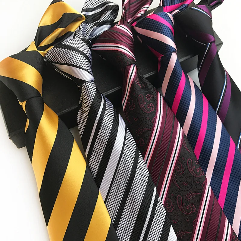 

2020 Men Jacquard Striped Paisley Flower Wedding Party Holiday Narrow Neck Tie Polyester 8cm Silk Floral Business Necktie Cravat