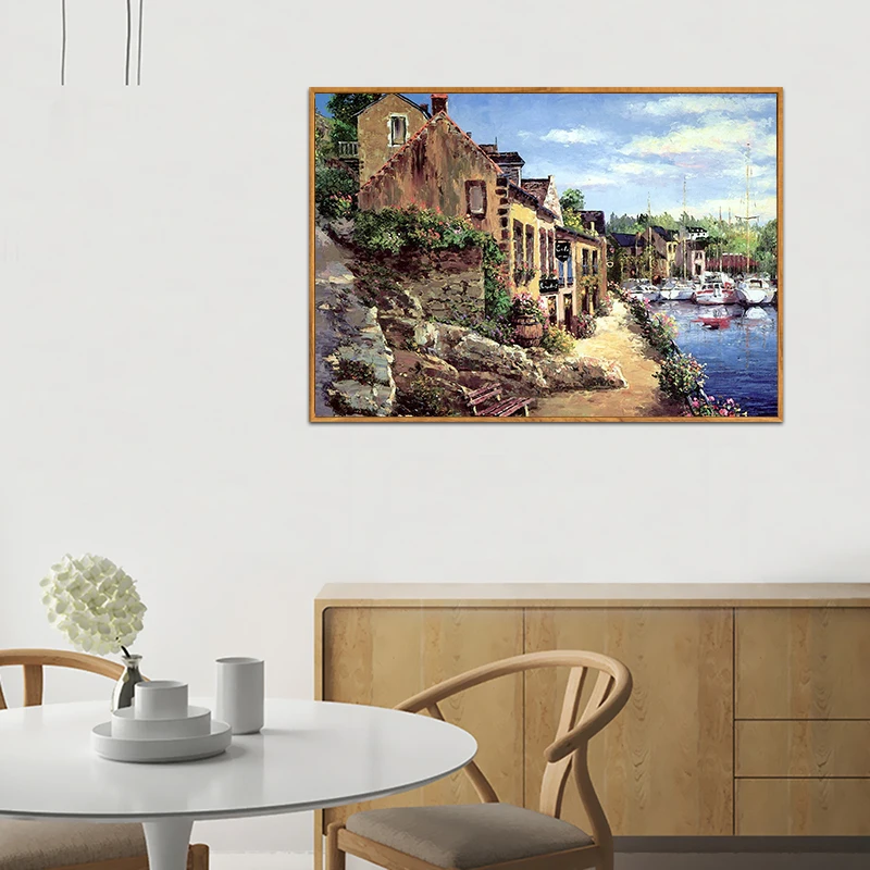 Современная Художественная Настенная картина в маленьких городах Европы