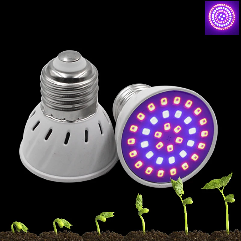 

1pc Flower Plant Grow Light Bulbs Indoor 72LED Hydroponics Lamp Sunlike E27 5W