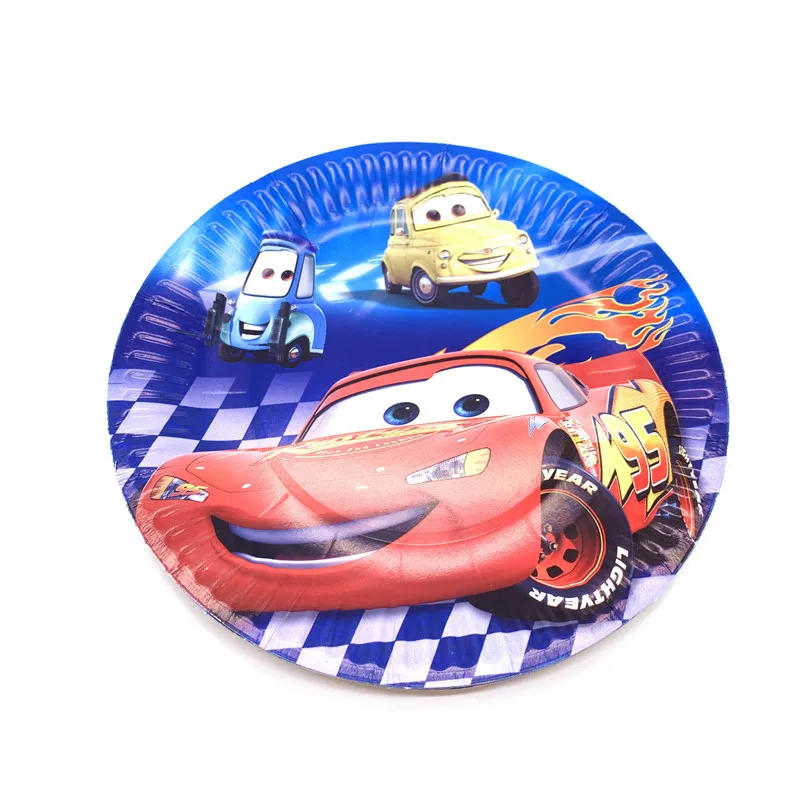 30 шт./60 шт. disney мультфильм Автомобильная тематическая Печать молния McQueen Дети День рождения украшения чашки тарелки флаги поставки