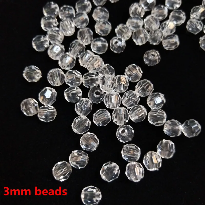 

1000pcs 3mm Faceted Acrylic Loose Spacer Beads Imitation Austria Crystal Glass Beads Charm for Jewelry Making Diy Accessories