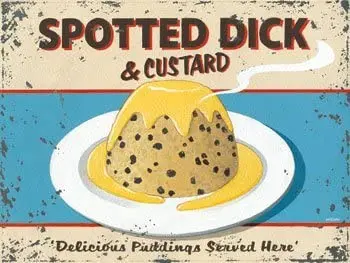 

Металлический значок с пятнистым Диком, жестяной знак x дюйма